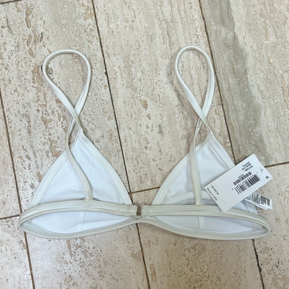 American Apparel Triangle Swim Bikini Top (Medium) - White - Picture 2 of 3